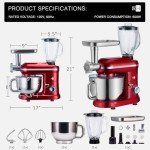 VIVOHOME 3-in-1 Stand Mixer with 6 Quart Bowl