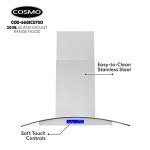 COSMO 30" Island Mount Range Hood with LED Lights