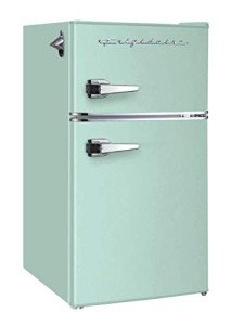 Mint Retro Mini Fridge with Freezer & Opener