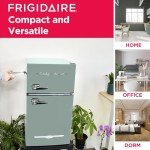 Mint Retro Mini Fridge with Freezer & Opener