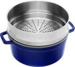 Dark Blue Staub 26cm Round Cocotte with Steamer