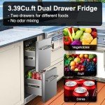 15-Inch Outdoor Double Drawer Beverage Fridge