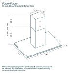 Futuro Island-Mount Stainless Steel Range Hood 36