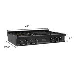 ZLINE 48" Black Stainless Steel Gas Rangetop