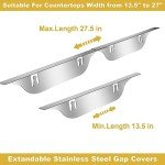 Stainless Steel Stove Gap Covers - Adjustable 13.8" to 27.5