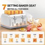 4-Slice Retro Stainless Steel Toaster with 7 Settings