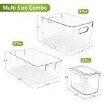 10 Clear Refrigerator Pantry Organizer Bins Set