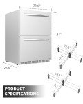 HCK 24-Inch Outdoor Refrigerator with Double Drawer