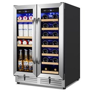 24-Inch Dual Zone Beverage Cooler with Glass Door