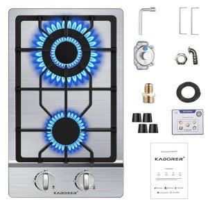 12-Inch Dual Burner Gas Cooktop, Stainless Steel