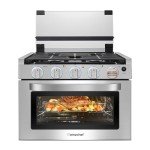 AMZCHEF RV Propane Range Oven with 3 Burners