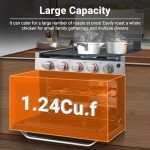 AMZCHEF RV Propane Range Oven with 3 Burners