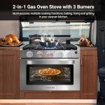 AMZCHEF RV Propane Range Oven with 3 Burners