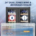 Tylza 24" Dual Zone Wine and Beverage Cooler
