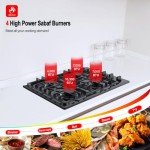 30-Inch Black Gas Cooktop with 4 Burners