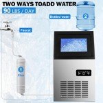 90lbs Daily Commercial Ice Maker with Storage Bin