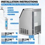 90lbs Daily Commercial Ice Maker with Storage Bin