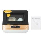 Compact Portable Countertop Dishwasher with 3 Wash Programs