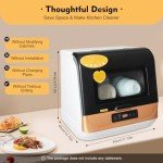 Compact Portable Countertop Dishwasher with 3 Wash Programs