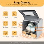 Compact Portable Countertop Dishwasher with 3 Wash Programs