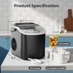 Portable Countertop Ice Maker with Self-Cleaning Feature