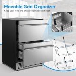 24-Inch Under Counter Beverage Cooler, Stainless Steel