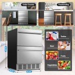 24-Inch Under Counter Beverage Cooler, Stainless Steel