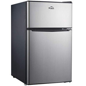 Walsh 3.1 Cu Ft Retro Mini Fridge, Stainless Steel