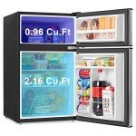 Walsh 3.1 Cu Ft Retro Mini Fridge, Stainless Steel