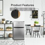 Walsh 3.1 Cu Ft Retro Mini Fridge, Stainless Steel