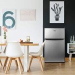 Walsh 3.1 Cu Ft Retro Mini Fridge, Stainless Steel