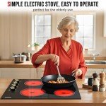 24" Electric Cooktop with 4 Burners and Knob Control