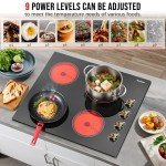 24" Electric Cooktop with 4 Burners and Knob Control