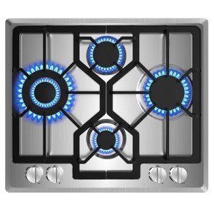 24" Stainless Steel Gas Cooktop with 4 Burners