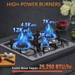 24" Stainless Steel Gas Cooktop with 4 Burners