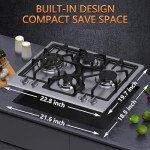 24" Stainless Steel Gas Cooktop with 4 Burners