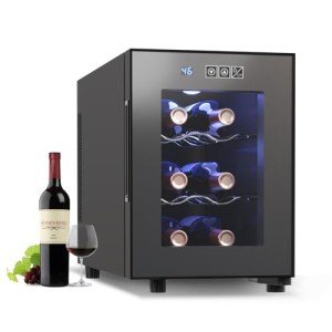 JINJUNYE 6-Bottle Countertop Wine Cooler Refrigerator