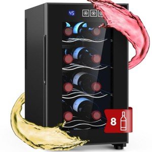 Mojgar 8-Bottle Freestanding Wine Cooler Fridge