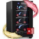 Mojgar 8-Bottle Freestanding Wine Cooler Fridge