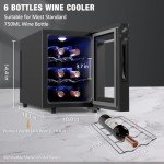 JINJUNYE 6-Bottle Countertop Wine Cooler Refrigerator