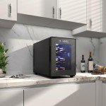 JINJUNYE 6-Bottle Countertop Wine Cooler Refrigerator