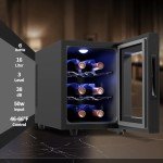 JINJUNYE 6-Bottle Countertop Wine Cooler Refrigerator