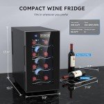 Mojgar 8-Bottle Freestanding Wine Cooler Fridge