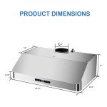 Tieasy 30" Stainless Steel Under Cabinet Range Hood