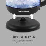 Elite Gourmet Cordless Electric Glass Kettle, 1L