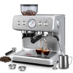 Espresso Machine with Grinder and Milk Frother