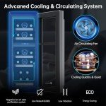 KingChii 12-Inch Dual Zone Wine Cooler Refrigerator
