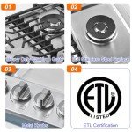 AMZCHEF 30" Gas Cooktop with 5 Power Burners