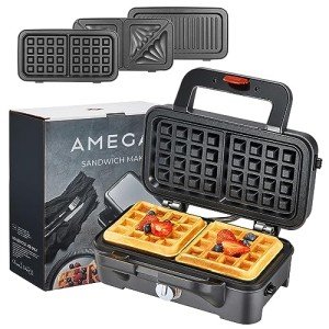 Versatile 3-in-1 Sandwich and Waffle Maker