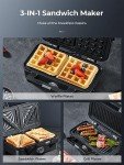 Versatile 3-in-1 Sandwich and Waffle Maker